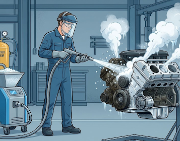 Degreasing Auto Parts and Mechanical Components with Dry Ice